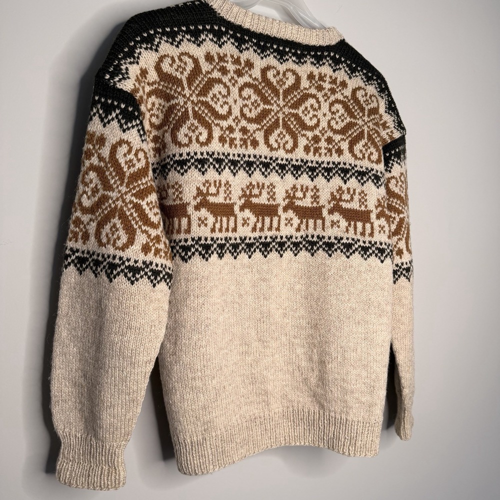 Vintage Hand Knitted SAGA KNIT Pure New WoolSweater Unisex Made in Norway SZ-S/M - Picture 15 of 16